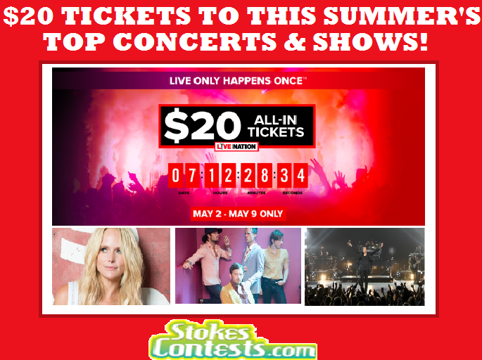 Image ONLY $20 Tickets to This Summer's Top Concerts & Shows!