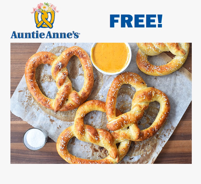 Image FREE Pretzels at Auntie Anne’s! TODAY ONLY!