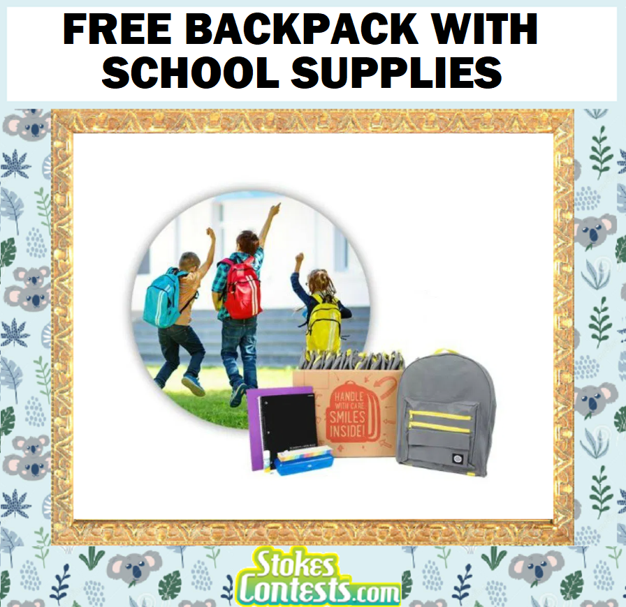 Image FREE Backpack With School Supplies