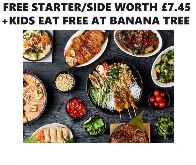 Image FREE Starter / Side Worth £7.45) + kids eat FREE at Banana Tree