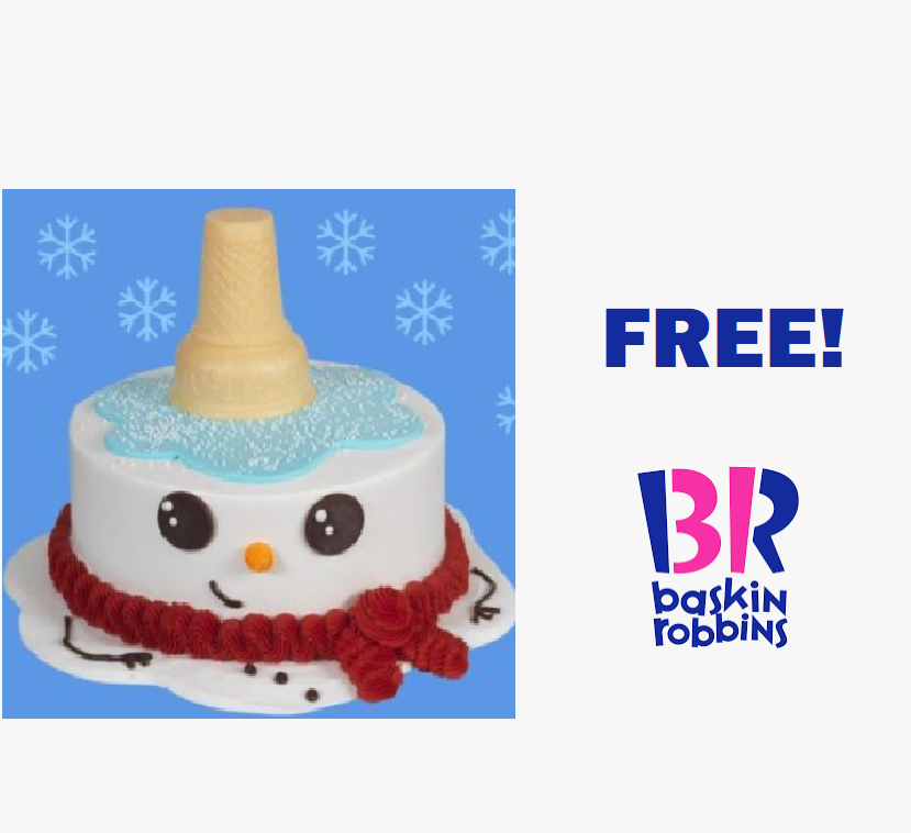 Image FREE Snowman Cake from Baskin-Robbins