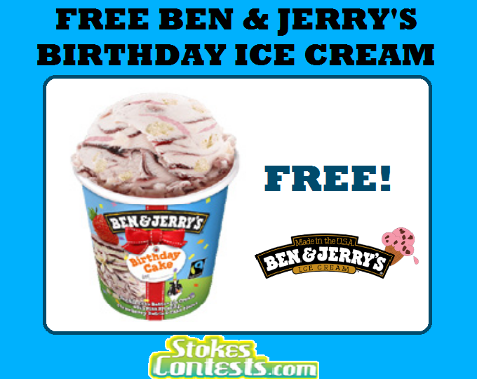 Image FREE Ben & Jerry's Birthday Ice Cream