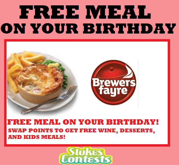 Image FREE Birthday Meal and More! at Brewers Fayre