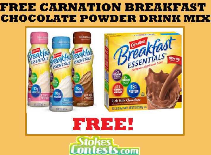 Image FREE Carnation Breakfast Essentials Rich Milk Chocolate Powder Drink Mix Sample
