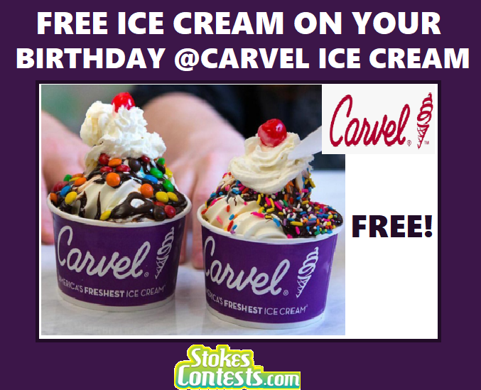 Image FREE Ice Cream on Your Birthday @Carvel Ice Cream