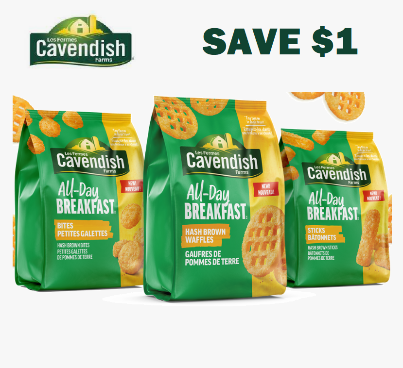 Image Save $1 On The Purchase Of Any Cavenish Farms Product! Get FREE Cavenish Farms Products!