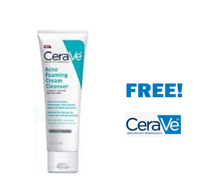 Image FREE CeraVe Foaming Acne Cream Cleanser 