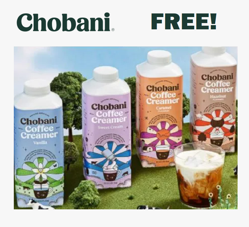 Image FREE Chobani Half & Half or Coffee Creamer