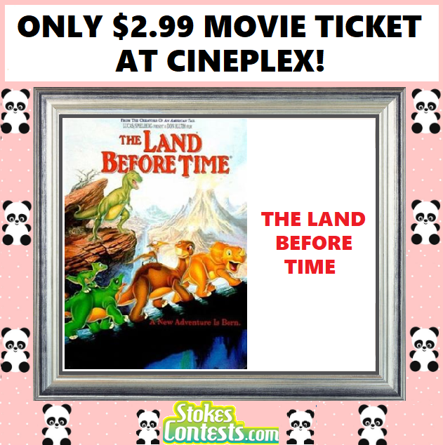 Image The Land Before Time Movie for ONLY $2.99 at Cineplex!