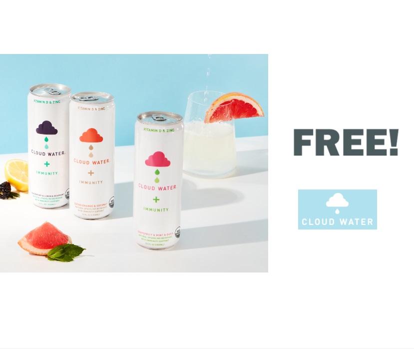 Image FREE Can of Cloud Water Sparkling Wellness Water