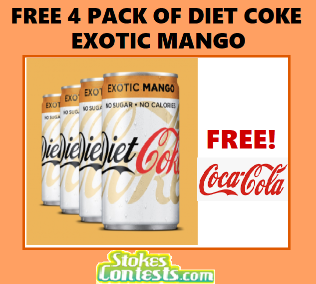 Image FREE 4 Pack of Diet Coke Exotic Mango