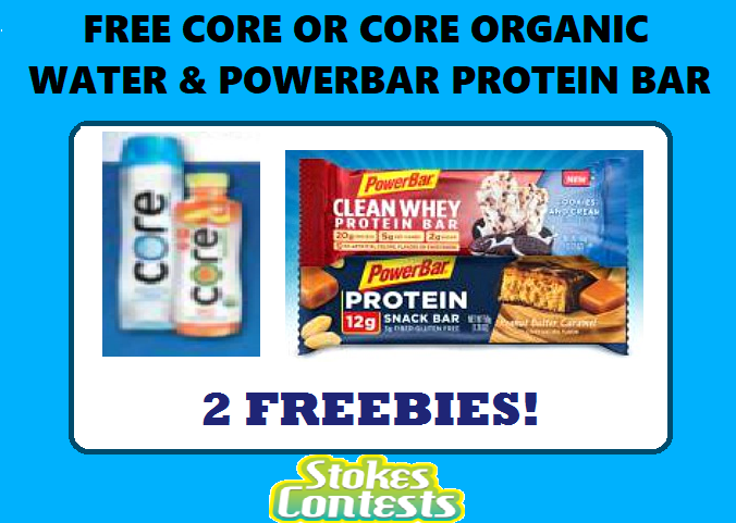 Image FREE Core or Core Organic Water & FREE PowerBar Protein Bar TODAY ONLY!