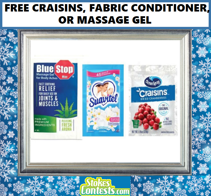 Image FREE Craisins, Suavitel Liquid Fabric Conditioner Or Blue Stop Max Massage Gel