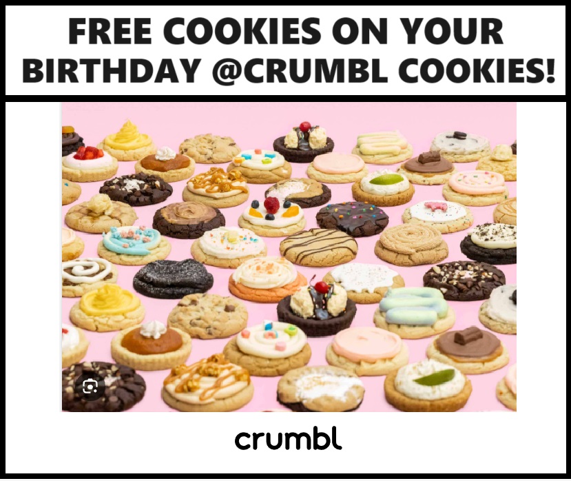 Image FREE Cookies on Your Birthday at Crumbl Cookies
