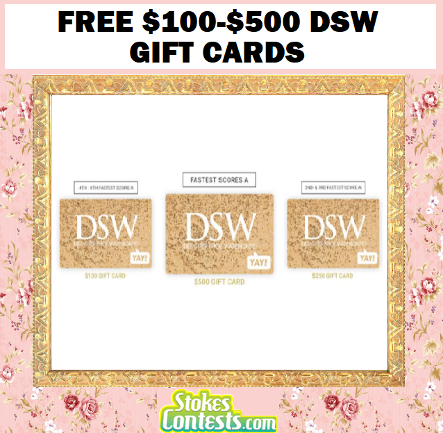 Image FREE $100, $250, $500 DSW Gift Cards