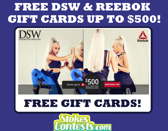Image FREE DSW & Reebok Gift Cards Up to $500!
