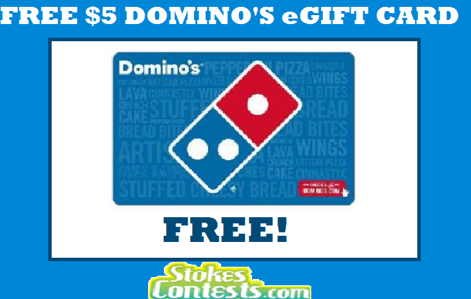 Image FREE $5 Domino's Pizza Gift Card
