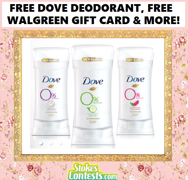 Image FREE Dove Deodorant, FREE Walgreen Gift Card, FREE Water Bottle & MORE!