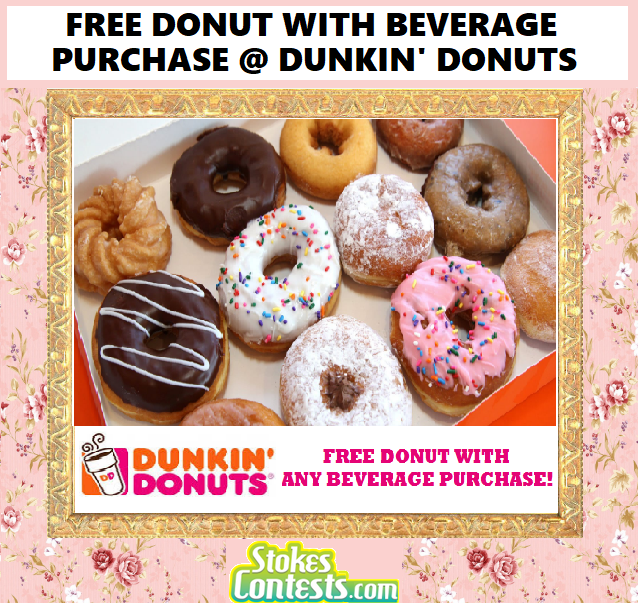 Image FREE Donut with ANY Purchase @Dunkin' Donuts TODAY!