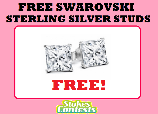 Image FREE Swarovski Sterling Silver Studs