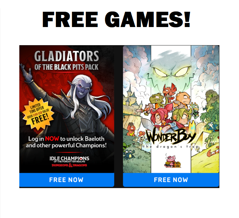 Image FREE Idle Champions of the Forgotten Realms & Wonder Boy: The Dragon’s Trap, Genshin Impact Downloadable Games