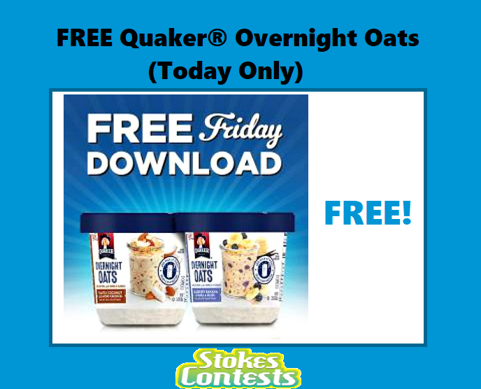 Image FREE Quaker Overnight Oats TODAY ONLY!
