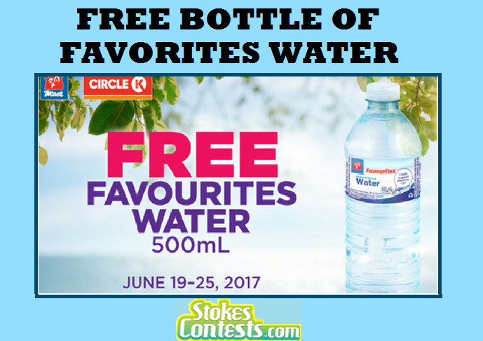 Image FREE Bottle of Favorites Water at Mac's Convenience Store & Circle K ONTARIO ONLY!