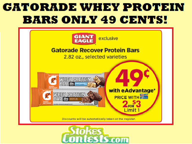 Image Gatorade Whey Protein Bars for ONLY 49 CENTS!