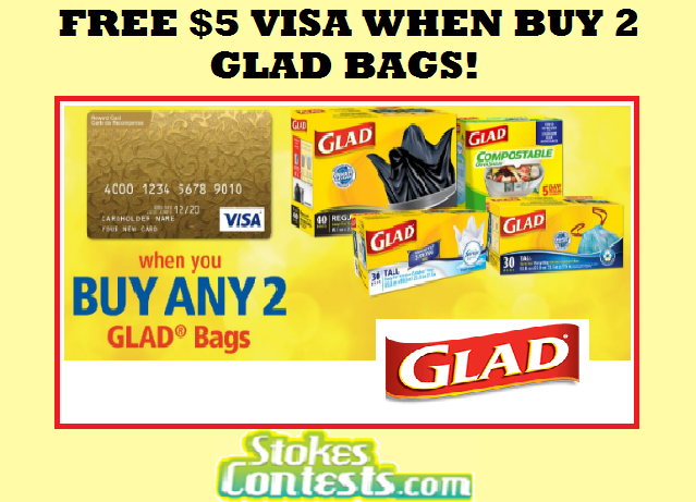 Image FREE $5 VISA When Buy 2 Glad Bags