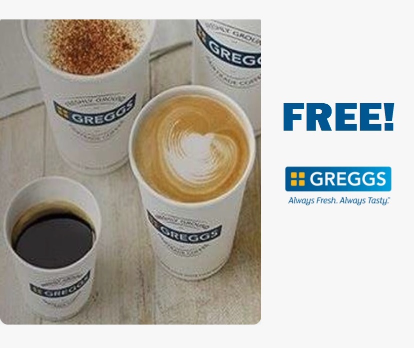 Image FREE Greggs Hot Drink EVERY Month