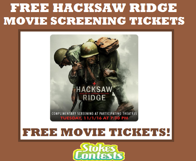 Image FREE Hacksaw Ridge Movie Screening Tickets