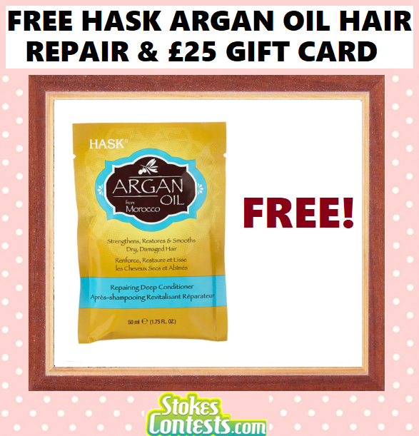 Image FREE Hask Argan Oil Hair Repair Or FREE £25 Gift Card for Boots or Superdrug!
