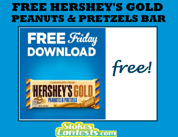 Image FREE Hershey’s Gold Peanut & Pretzel Bar TODAY ONLY!