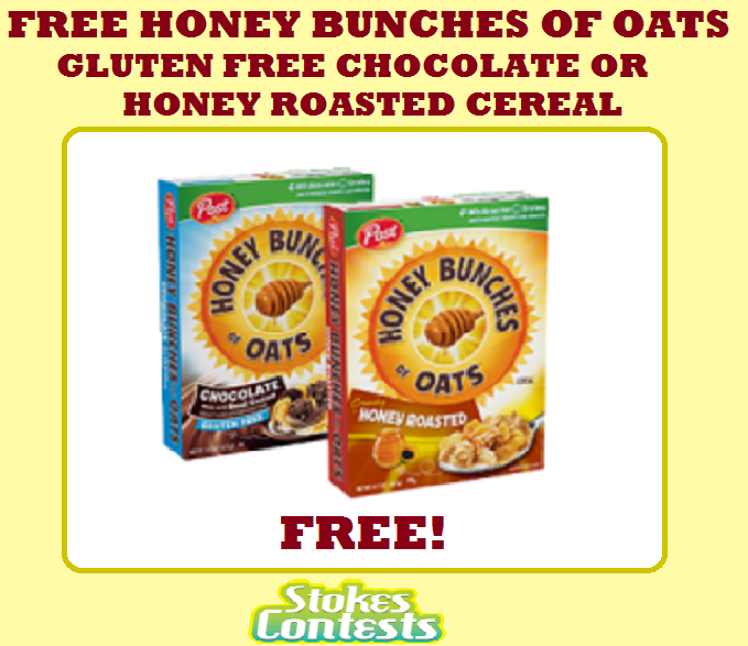 Image FREE Honey Bunches of Oats Gluten Free Chocolate or Honey Roasted Cereal TODAY ONLY! 