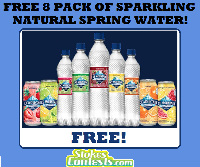 Image FREE 8 PACK Of Sparkling Ice Mountain Natural Spring Water!