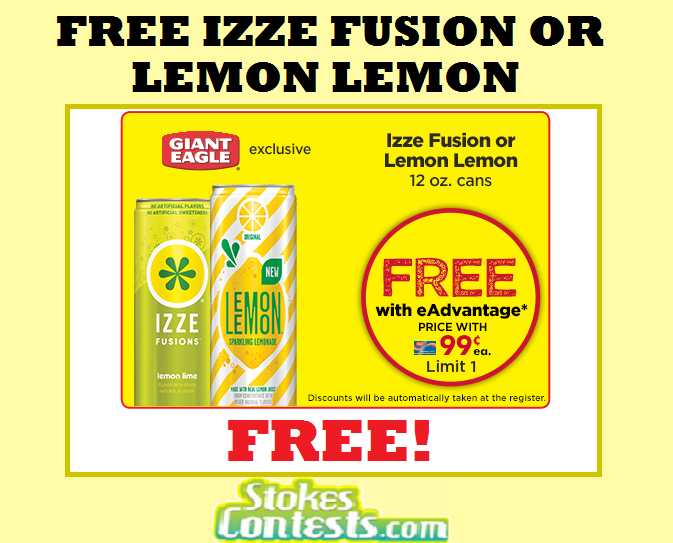 Image FREE Ize Fusion or Lemon Lemon 12 oz. Cans