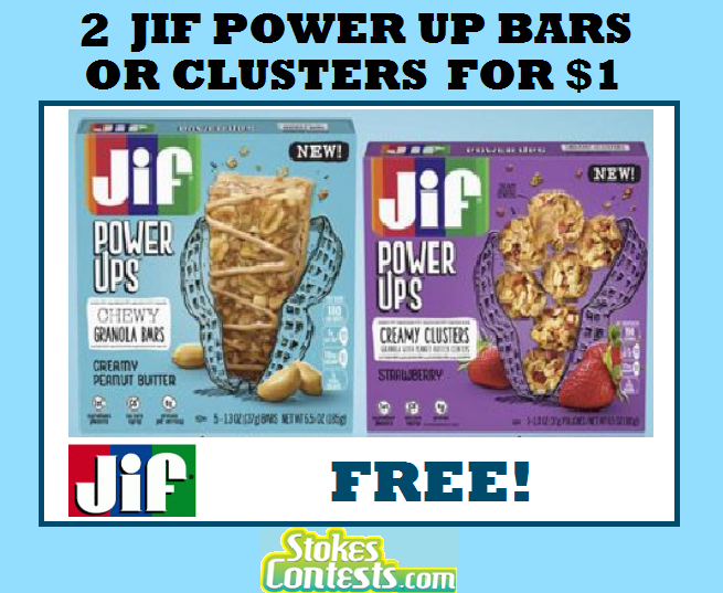 Image 2 Jif Power Up Bars or Clusters for ONLY $1