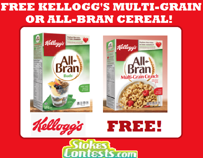 Image FREE BOX of Kellogg’s All-Bran Multi-Grain Crunch OR All Bran Buds Cereal