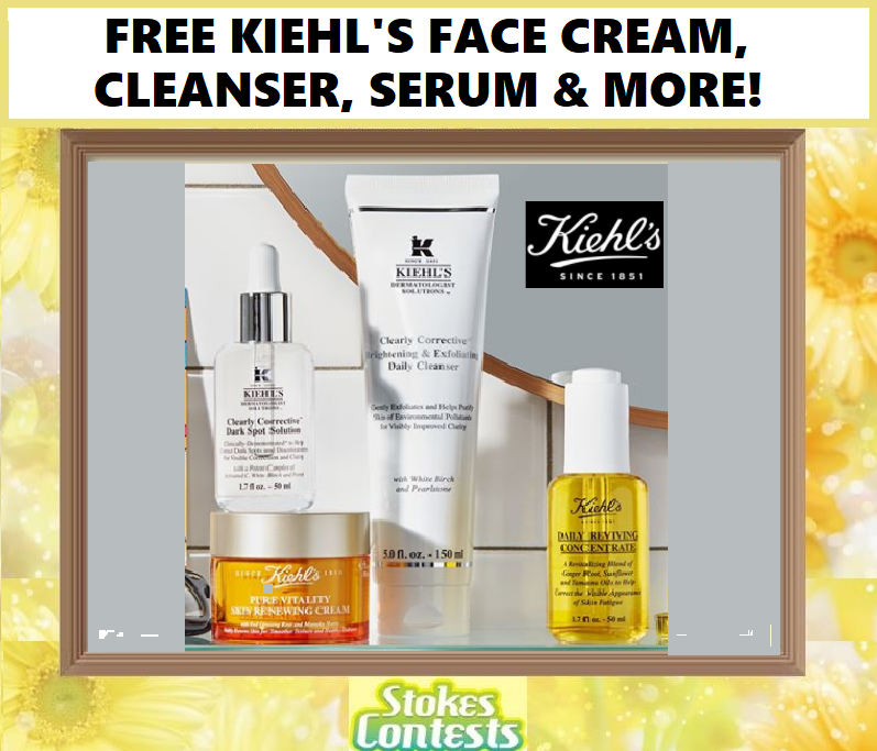 Image FREE Kiehl’s Face Cream, Cleanser, Face Serum & MORE!