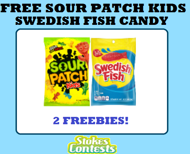 Image FREE Sour Patch Kids or Swedish Fish Soft & Chewy Candy TODAY ONLY!