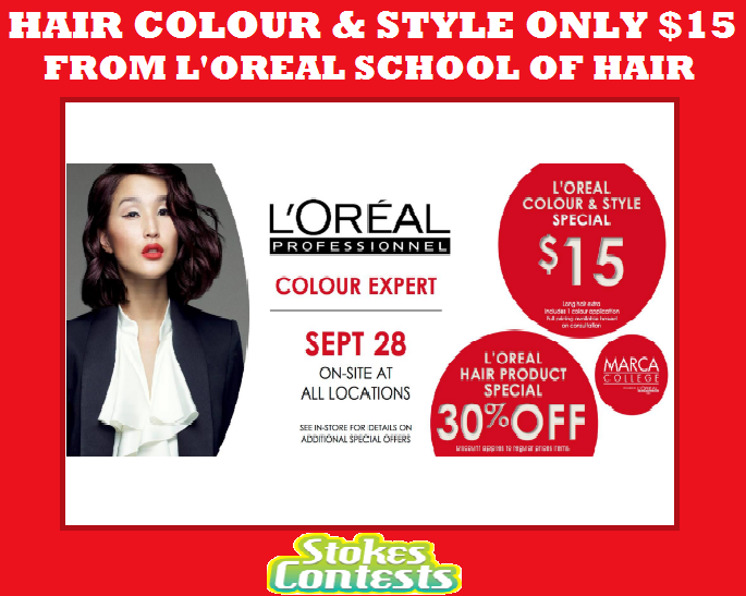 Image Hair Colour & Style for ONLY $15 from L'Oreal School of Hair (GTA)