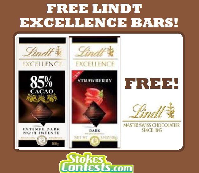 Image FREE Lindt Excellence Chocolate Bar! TODAY ONLY!