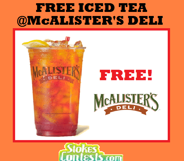 Image FREE Iced Tea at McAlister's Deli