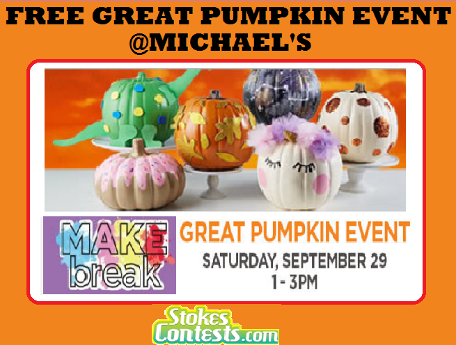 Image FREE Great Pumpkin & Make a Floral Pumpkin Event @Michael's
