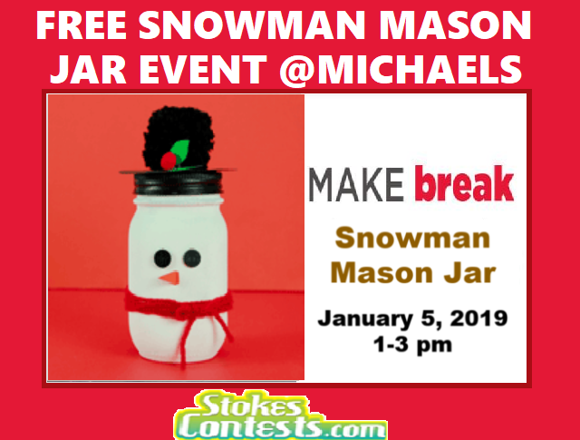 Image FREE Snowman Mason Jar Event @Michaels