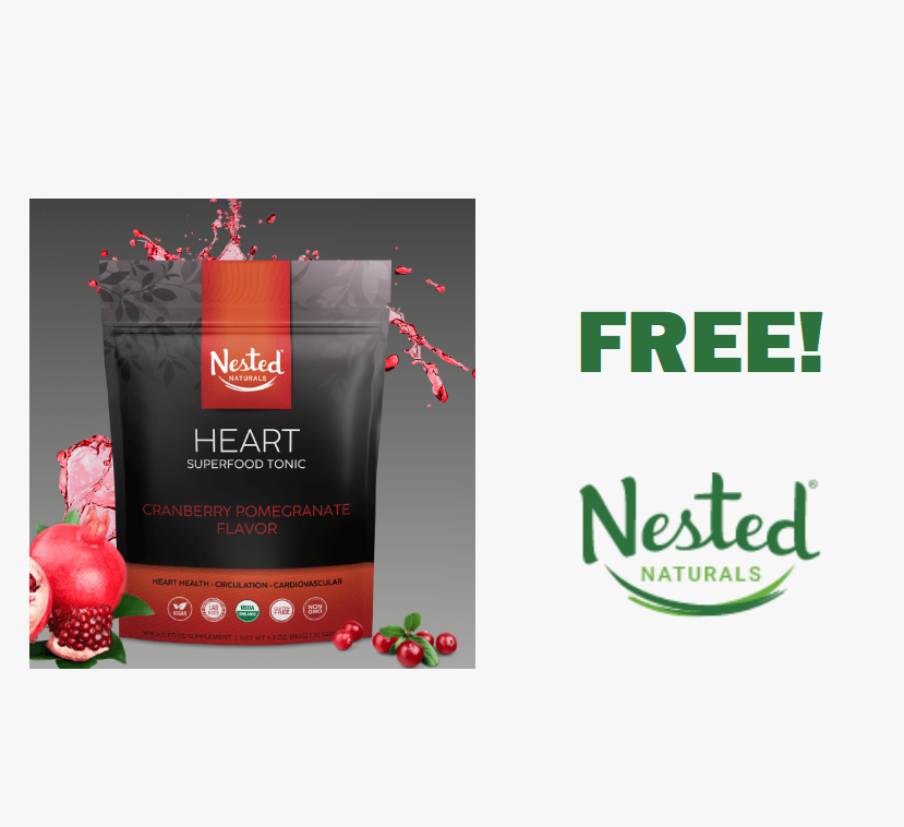 Image FREE Nested Naturals Heart Superfood Tonic Drink Mix! ORGANIC!