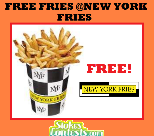 Image FREE Fries @New York Fries! TODAY!