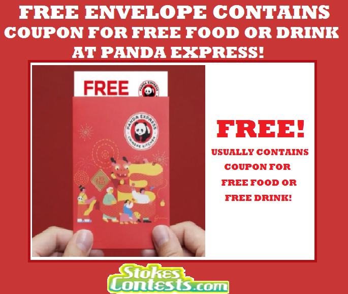 Image FREE Red Envelope Contains Coupons FREE Food & FREE Drink at Panda Express! 