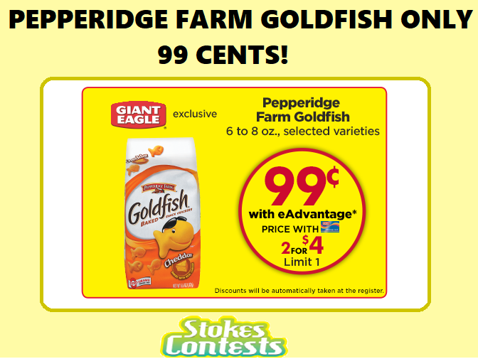 Image Pepperidge Farm Goldfish ONLY 99 CENTS!