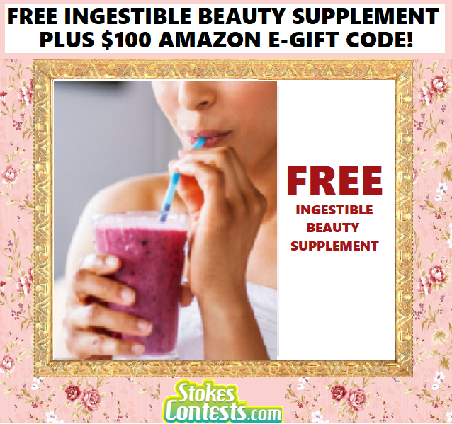 Image FREE Ingestible Beauty Supplement PLUS $100 Amazon E-Gift Code 